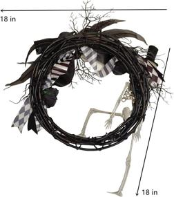 img 1 attached to 🎃 18-Inch Hanizi Halloween Skull Wreath - Front Door, Window, and Wall Decorations