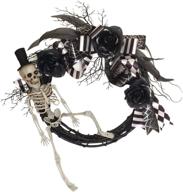 🎃 18-inch hanizi halloween skull wreath - front door, window, and wall decorations логотип