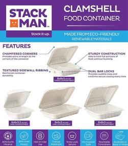 img 3 attached to 🌱 Eco-Friendly Disposable Clamshell Microwave Containers: Convenient & Sustainable Solutions