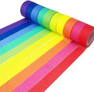 piokio rainbow washi tape set - 10 rolls, 15mm wide - ideal for diy school supplies - 164 feet total length logo