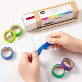 img 1 attached to Piokio Rainbow Washi Tape Set - 10 Rolls, 15mm Wide - Ideal for DIY School Supplies - 164 Feet Total Length