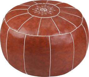 img 4 attached to Zefen Unstuffed Leather Ottoman: Stylish Furniture for Kids and Adults