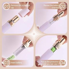 img 1 attached to 🪒 Womens Facial Hair Remover: Flawless, Painless, Waterproof Shaver for Upper Lip, Chin, Cheeks Peach Fuzz, Eyebrow - With Battery, White