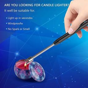 img 1 attached to Longer Flexible Neck Rechargeable Arc Lighter with LED Battery Display for Candle, Cooking, BBQs, Fireworks - Electric Candle Lighter