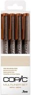 copic multiliner sepia pigment ink 🖌️ markers: 4-piece set for precise line art logo