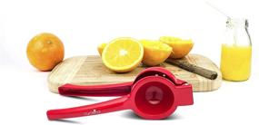 img 1 attached to 🍋 Commercial Grade Aluminum Lemon Squeezer - Heavy Duty Citrus Juicer for Cucisina - Ergonomic Hand Juicer in Red; Also Functions as Lime Juicer and Fruit Press