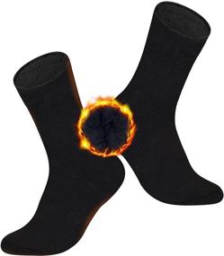 img 4 attached to 🧦 2-Pack Winter Warm Thermal Socks for Men and Women - Cozy, Thick, Fuzzy, Insulated Boot Heated Socks - Ideal for Cold Weather, Hiking, Skiing