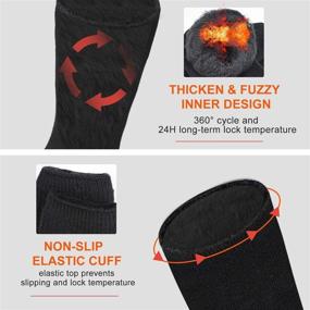 img 3 attached to 🧦 2-Pack Winter Warm Thermal Socks for Men and Women - Cozy, Thick, Fuzzy, Insulated Boot Heated Socks - Ideal for Cold Weather, Hiking, Skiing