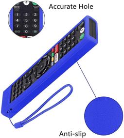 img 2 attached to Protective Silicone Remote Case For Sony RMT-TX102U RMF-TX200U RMT-TX200U RMF-TX300U Smart Android TV Voice Remote Controller Washable Anti-Lost Remote Cover With Loop (Blue)