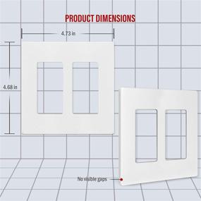 img 3 attached to 🔌 ENERLITES 2-Gang Screwless Decorator Wall Plates with Child-Safe Outlet Covers - 4.68" H x 4.73” L - Unbreakable Polycarbonate Thermoplastic - Glossy White (10 Pack)