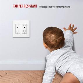 img 1 attached to 🔌 ENERLITES 2-Gang Screwless Decorator Wall Plates with Child-Safe Outlet Covers - 4.68" H x 4.73” L - Unbreakable Polycarbonate Thermoplastic - Glossy White (10 Pack)