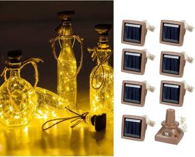 img 4 attached to 🌟 2021 Upgraded Ostritec 8 Pack Solar Bottle Lights: 20 LED Cork Solar Fairy String Lights with Silver Wire for Outdoor Waterproof Garden Patio Party Christmas Gift Decor (Warm White)