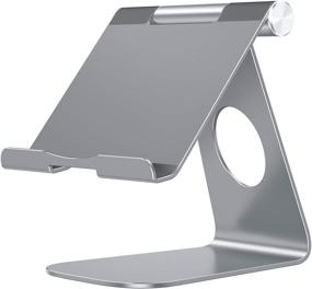 img 4 attached to 📱 Adjustable Tablet Stand Holder - OMOTON T1 iPad Stand, Lightweight Aluminum Tablet Dock Cradle for iPad Air 4/Mini, New iPad 10.2/9.7, iPad Pro 11/12.9, Samsung, Nintendo, and More - Grey