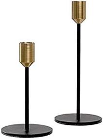 img 4 attached to 🕯️ BWRMHME Brass Gold Black Taper Candlestick Holders: Elegant Wedding Decoration & Party Décor