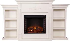 img 3 attached to SEI Furniture Tennyson Electric Bookcases Fireplace: Elegant Ivory Design with Functionality