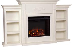 img 4 attached to SEI Furniture Tennyson Electric Bookcases Fireplace: Elegant Ivory Design with Functionality