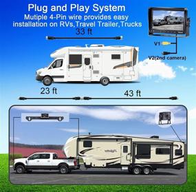 img 3 attached to 🚗 DoHonest P13: High-Speed HD Backup Camera Kit with Dual Rear View Cameras and 7'' LCD Monitor for RVs, Trucks, Caravans, and More