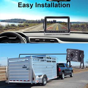 img 1 attached to 🚗 DoHonest P13: High-Speed HD Backup Camera Kit with Dual Rear View Cameras and 7'' LCD Monitor for RVs, Trucks, Caravans, and More