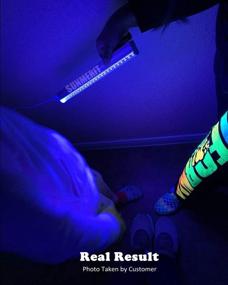 img 2 attached to 🎃 2 Pack of USB Powered LED Black Light Bars: Neon Glow, Fluorescent Lamp for Halloween Blacklight Party, Body Paints - Portable, Powerful 10W UV LED Blacklight Fixture Tube