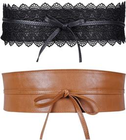 img 4 attached to 🎀 WHIPPY Women's Accessories and Belts: Chic Leather Bowknot Waistband