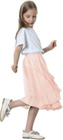 img 2 attached to 👗 DOTDOG Tiered Ruffle Skirts for Girls with Waistband - Trendy and Stylish Clothing