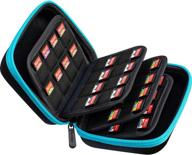 butterfox switch game card case: 64-slot storage holder for nintendo switch, ps vita, and sd memory cards (blue turquoise/black) logo