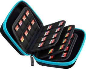 img 3 attached to Butterfox Switch Game Card Case: 64-Slot Storage Holder for Nintendo Switch, PS Vita, and SD Memory Cards (Blue Turquoise/Black)