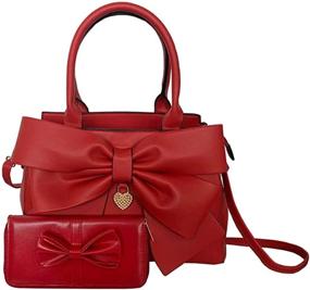 img 4 attached to Rullar Handbag Bow Knot Top Handle Crossbody Women's Handbags & Wallets in Satchels