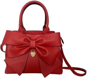 img 3 attached to Rullar Handbag Bow Knot Top Handle Crossbody Women's Handbags & Wallets in Satchels