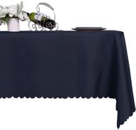 🍽️ lushvida rectangle table cloth: water-resistant microfiber tablecloth for banquets, parties, and dining (navy, 60 x 84 inch) logo
