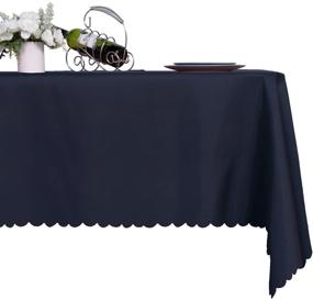 img 4 attached to 🍽️ LUSHVIDA Rectangle Table Cloth: Water-Resistant Microfiber Tablecloth for Banquets, Parties, and Dining (Navy, 60 X 84 Inch)