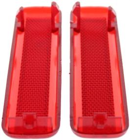 img 3 attached to 🚪 AUTOKAY 15183155 15183156 Set of 2 Rear Left Driver & Right Passenger Side Door Reflector Panels in Red, Compatible with Chevrolet