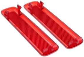 img 1 attached to 🚪 AUTOKAY 15183155 15183156 Set of 2 Rear Left Driver & Right Passenger Side Door Reflector Panels in Red, Compatible with Chevrolet