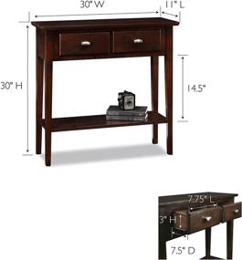 img 1 attached to 🍫 Leick Home Two Drawer Sofa Table Hall Console with Shelf in Chocolate Oak - 10075-CH