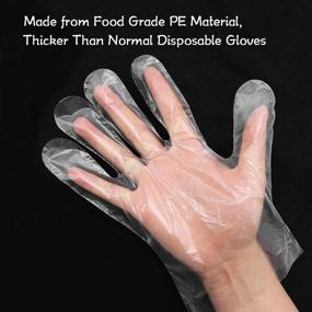 img 3 attached to YQL 200PCS Thicker Disposable Plastic Food Prep Gloves - Bulk Transparent 🧤 Kitchen Gloves for Cooking, Food Service, and Cleaning - One Size Fits Most