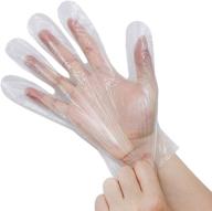 yql 200pcs thicker disposable plastic food prep gloves - bulk transparent 🧤 kitchen gloves for cooking, food service, and cleaning - one size fits most logo