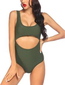 img 2 attached to Ekouaer Padded Keyhole Swimsuit Купальники