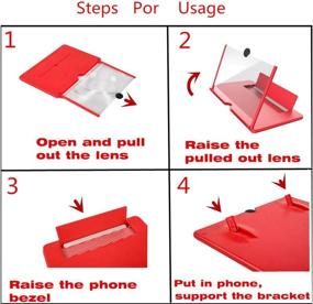 img 1 attached to 📱Увеличитель экрана на 12 дюймов: держатель для мобильного телефона для улучшения просмотра фильмов - идеальный подарок в красном цвете