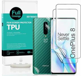 img 4 attached to 📱 Премиальный защитный экран Ibywind для OnePlus 8 (2 шт.) - Включает защиту для камеры, углеродное покрытие для задней части, поддержку отпечатков пальцев на экране, установку без пузырей.