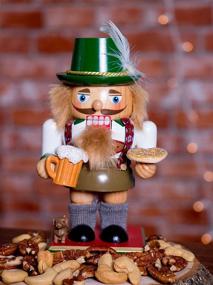 img 1 attached to 🎄 Clever Creations Chubby Wooden Nutcracker: Festive German 7 Inch Christmas Decor for Shelves and Tables