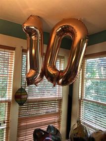 img 3 attached to 🎈 Tellpet Number 10 Balloons: Stunning Rose Gold 10th Birthday Party Decor for Girls - 40 Inch