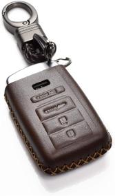 img 4 attached to 🔑 Vitodeco Brown Leather Smart Key Fob Case for Acura RDX, MDX, ILX, TLX 2016-2020 (4-Button)