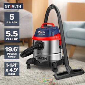 img 3 attached to 🧹 Stealth Wet Dry Vacuum: Portable 5.5 HP Stainless Steel Shop Vacuum with Blower - Ideal for House, Garage, Basement, Workshop