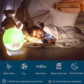 img 2 attached to 🌅 Smart Sunrise Wake-Up Light Alarm Clock with Sunset Simulation – New Sunrise Alarm Clock with 8 Colorful Bedside Night Light Lamp, Snooze, 5 Soothing Sounds, and 10 Dimmer Settings for Bedroom