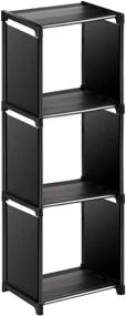 img 4 attached to 📚 Black 3 Cube Storage Organizer Shelf - Modular Bookcase Closet Cabinet for Living Room, Children's Room, Bedroom by Wishwill