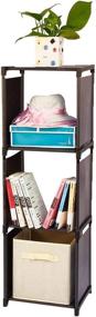 img 1 attached to 📚 Black 3 Cube Storage Organizer Shelf - Modular Bookcase Closet Cabinet for Living Room, Children's Room, Bedroom by Wishwill