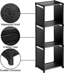 img 3 attached to 📚 Black 3 Cube Storage Organizer Shelf - Modular Bookcase Closet Cabinet for Living Room, Children's Room, Bedroom by Wishwill