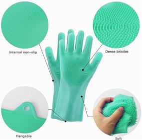img 2 attached to 🧽 Magic Washing Scrubbers: Reusable Silicone Dishwashing Scrubbers for Kitchen, Bathroom, Pet Hair Care & Car Washing