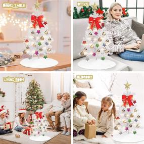 img 1 attached to 🎄 White Mini Christmas Tree - 24-Inch Small Christmas Tree with Lights, Ornaments, Tree Skirt, and Star Treetop (White)