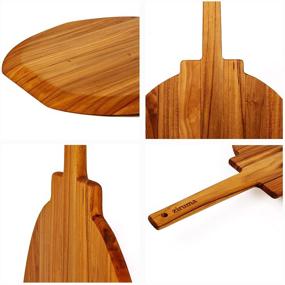 img 1 attached to Teak Wood Pizza Peel, Extra Large Pizza Spatula Paddle for Baking - Includes 2oz Wood Moisturizer - by Ziruma